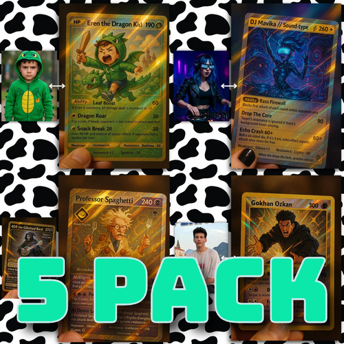 5 Pack - Custom Holographic Pokémon-Style Trading Card