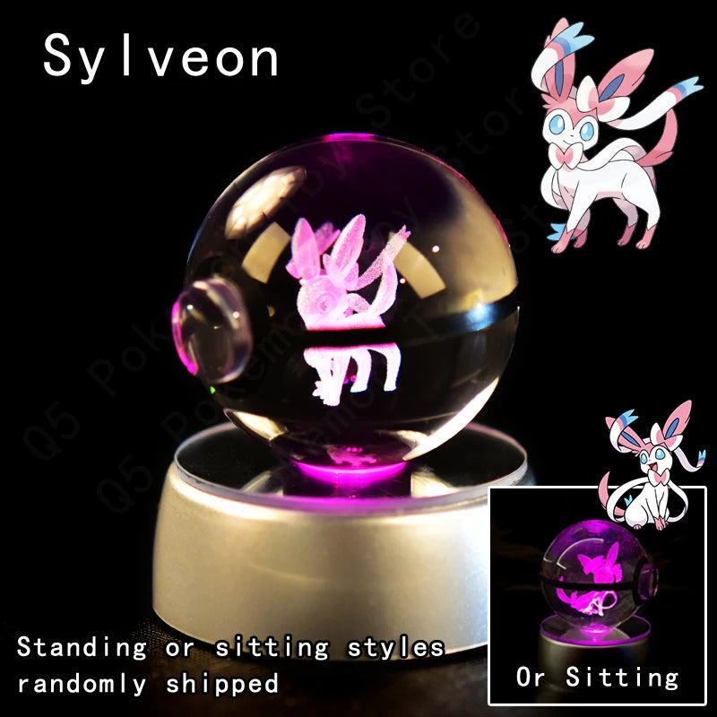 Pokémon 3D Crystal Pokéball Lamp – Pikachu, Gengar, Mewtwo and More
