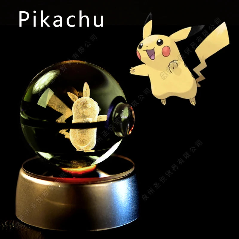 Pokémon 3D Crystal Pokéball Lamp – Pikachu, Gengar, Mewtwo and More