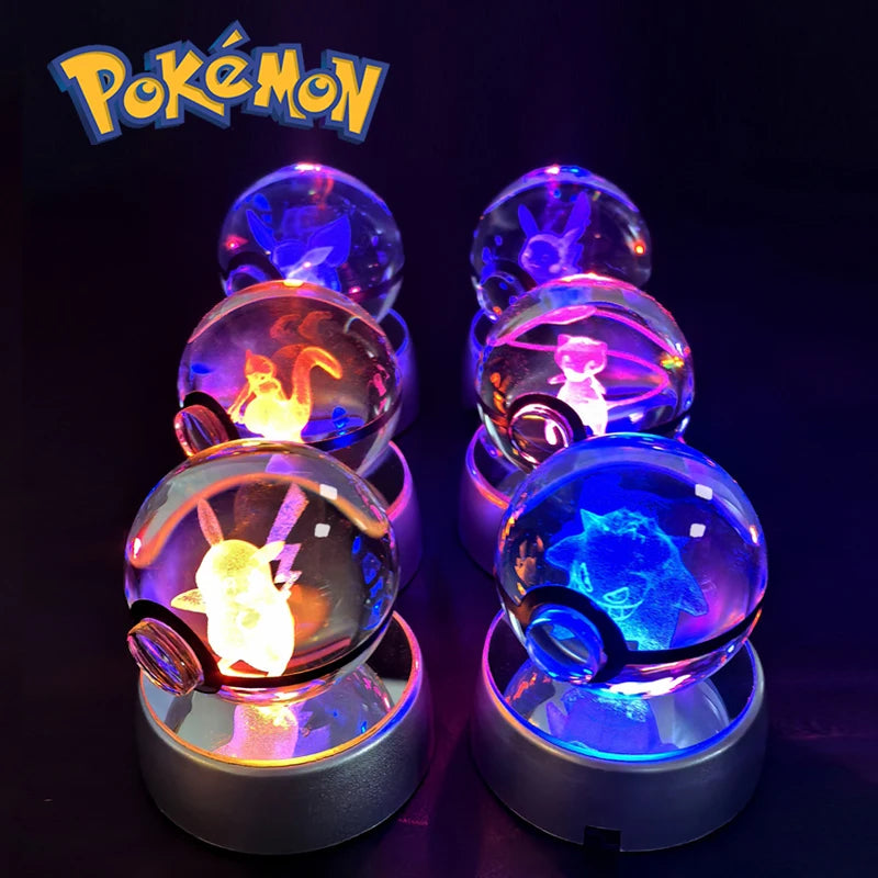 Pokémon 3D Crystal Pokéball Lamp – Pikachu, Gengar, Mewtwo and More