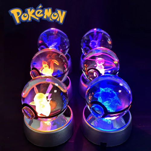 Pokémon 3D Crystal Pokéball Lamp – Pikachu, Gengar, Mewtwo and More