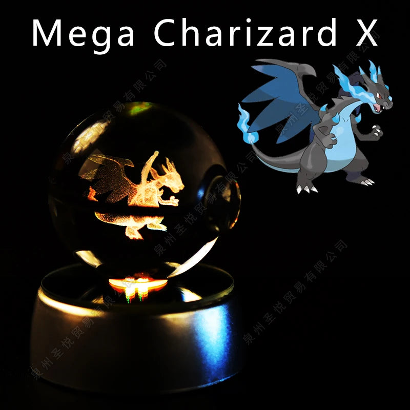 Pokémon 3D Crystal Pokéball Lamp – Pikachu, Gengar, Mewtwo and More