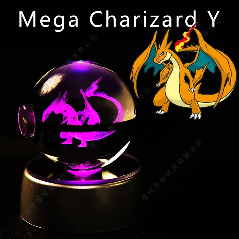 Pokémon 3D Crystal Pokéball Lamp – Pikachu, Gengar, Mewtwo and More