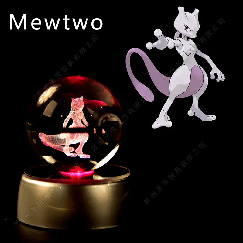 Pokémon 3D Crystal Pokéball Lamp – Pikachu, Gengar, Mewtwo and More