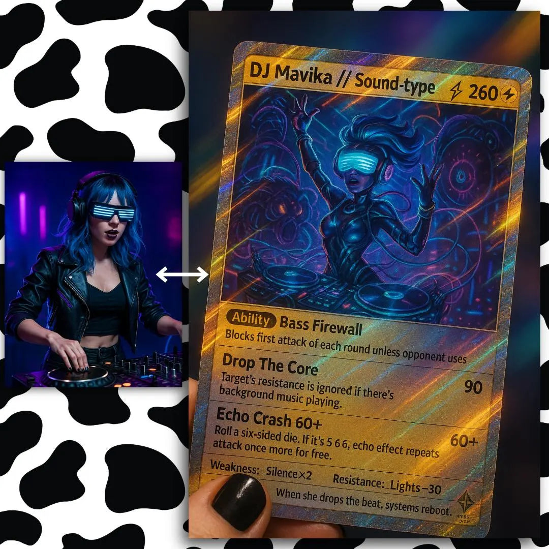 5 Pack - Custom Holographic Pokémon-Style Trading Card